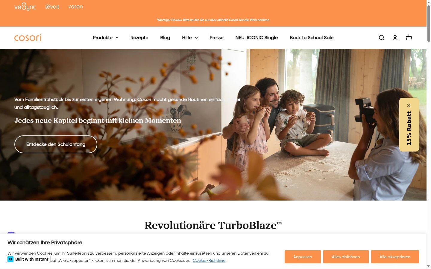 Sutikimo reklamjuostės, rodytos prieš bet kokią sąveiką, ekrano kopija