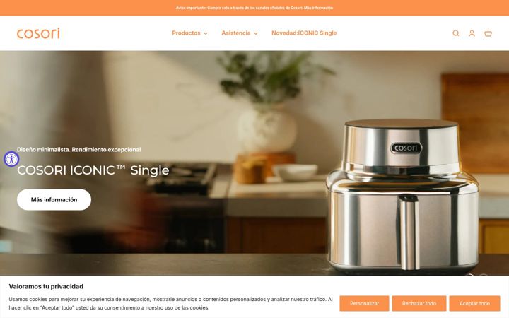 Screenshot of cosori.es