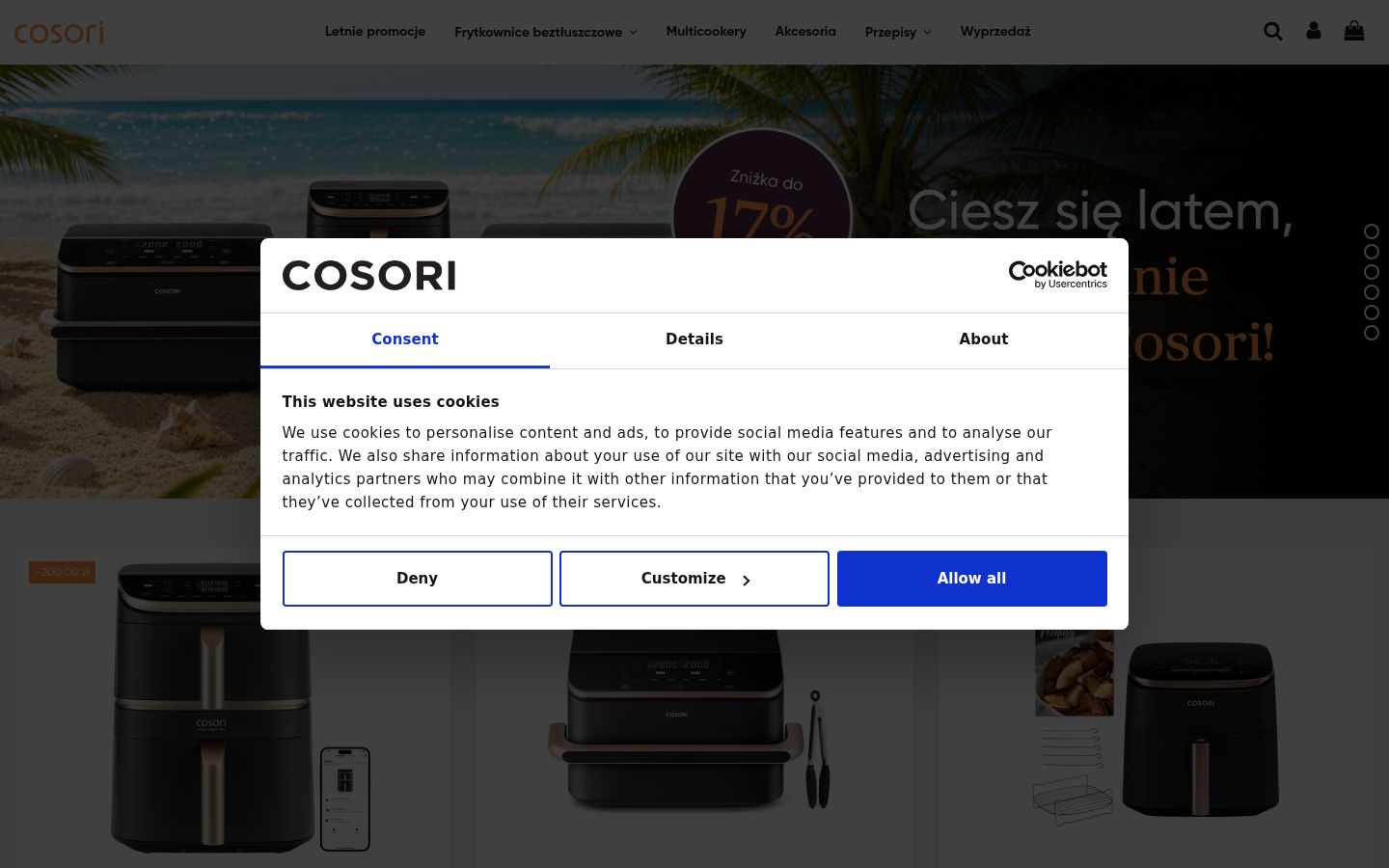 Sutikimo reklamjuostės, rodytos prieš bet kokią sąveiką, ekrano kopija
