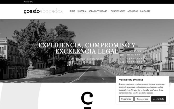 Captură de ecran a cossioabogados.es