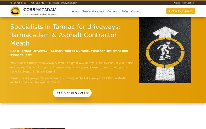 Screenshot of cossmacadam.ie