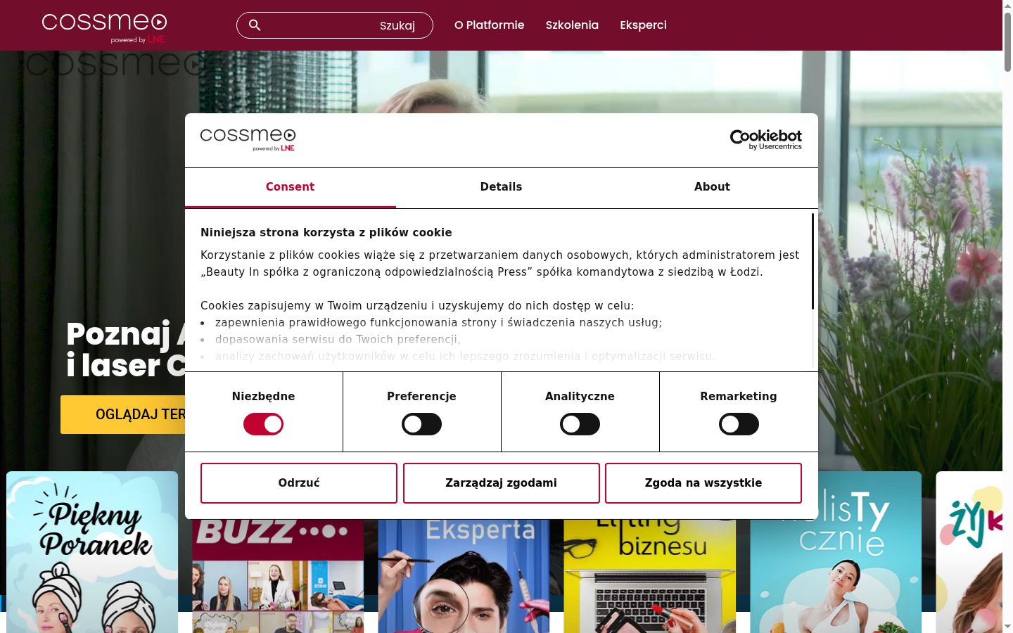 Screenshot tal-banner tal-kunsens muri qabel kwalunkwe interazzjoni