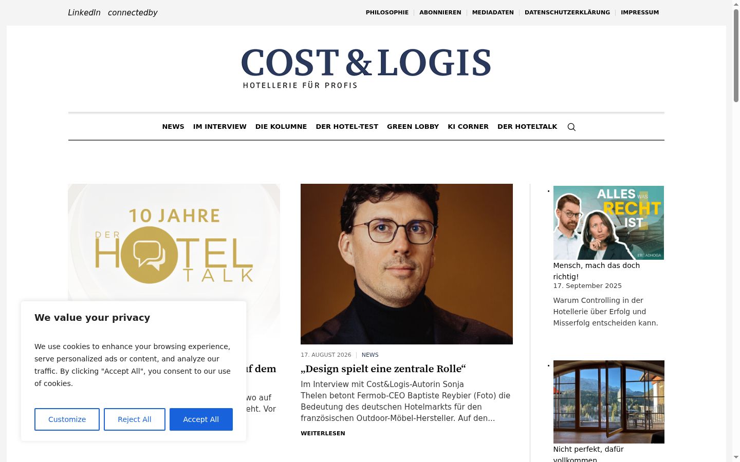 Screenshot del banner di consenso mostrato prima di qualsiasi interazione