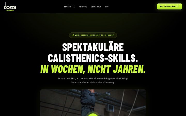 Screenshot of costa-calisthenics.de
