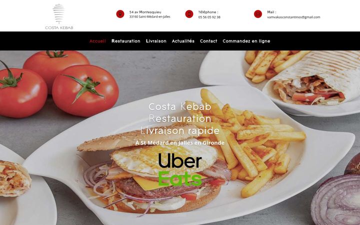Captură de ecran a costa-kebab.fr