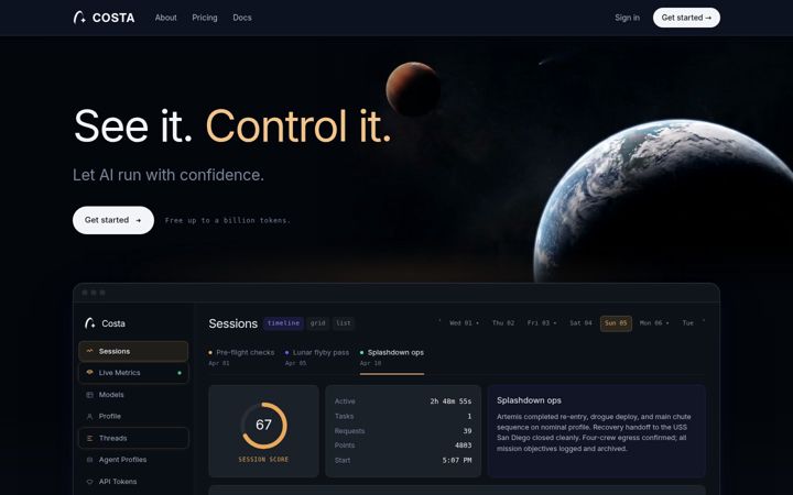 Screenshot of costa.security