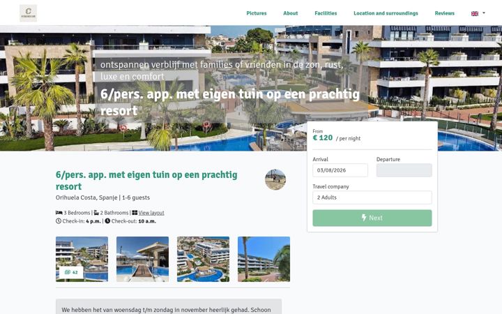 Screenshot of costablancalivin.nl