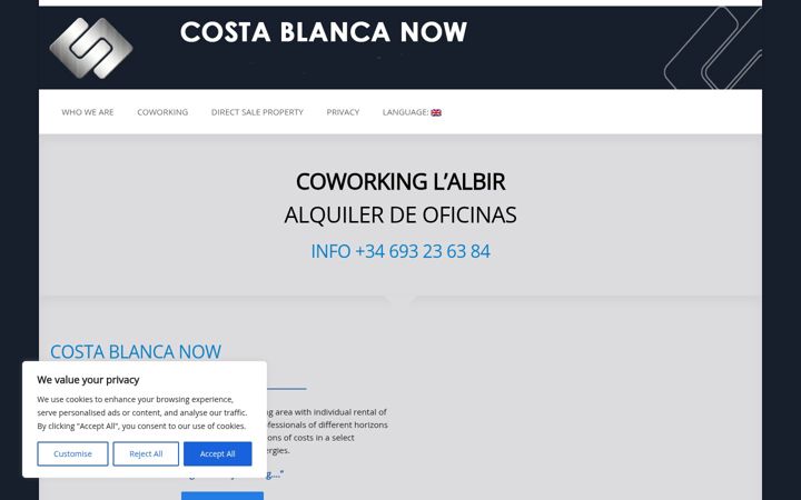 Screenshot of costablancanow.es