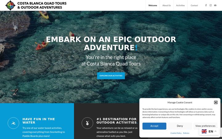Screenshot of costablancaquadtours.com