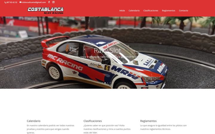 Screenshot of costablancaslotracing.com