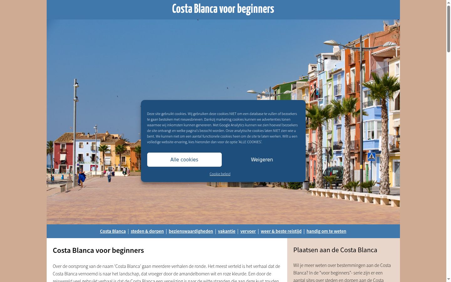 Screenshot del banner di consenso mostrato prima di qualsiasi interazione