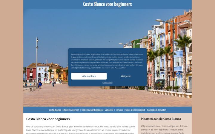 Screenshot of costablancavoorbeginners.nl