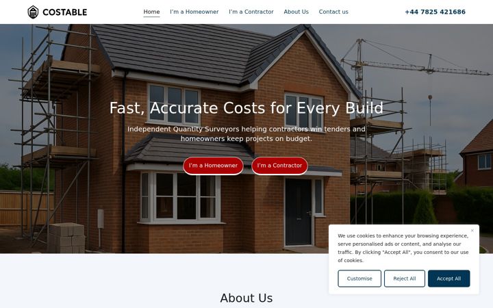 Screenshot of costable.co.uk