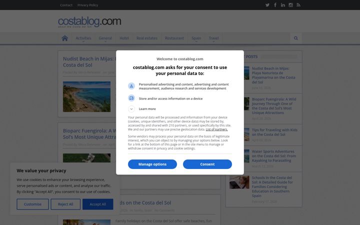 Screenshot of costablog.com