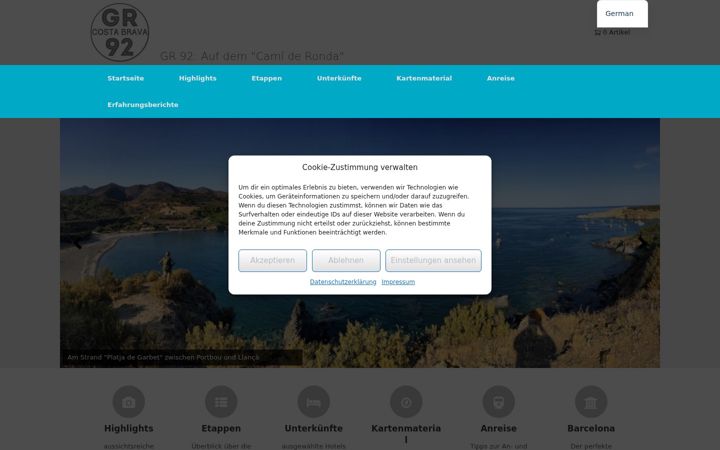 Screenshot of costabrava-wandern.de