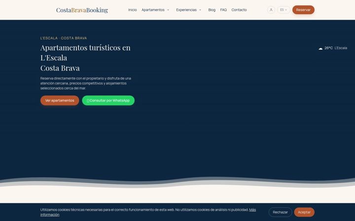 Screenshot of costabravabooking.com