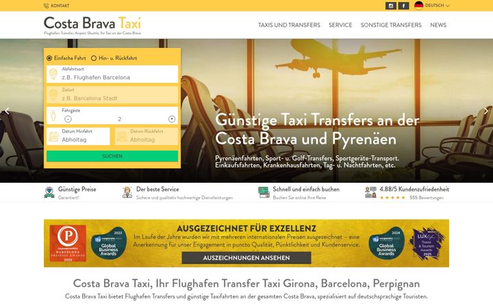 Screenshot of costabravataxi.de