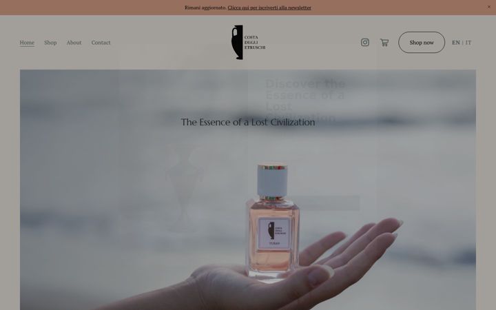 Screenshot of costadeglietruschiprofumi.com
