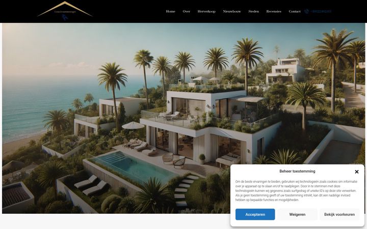 Screenshot of costadroomwoningen.com