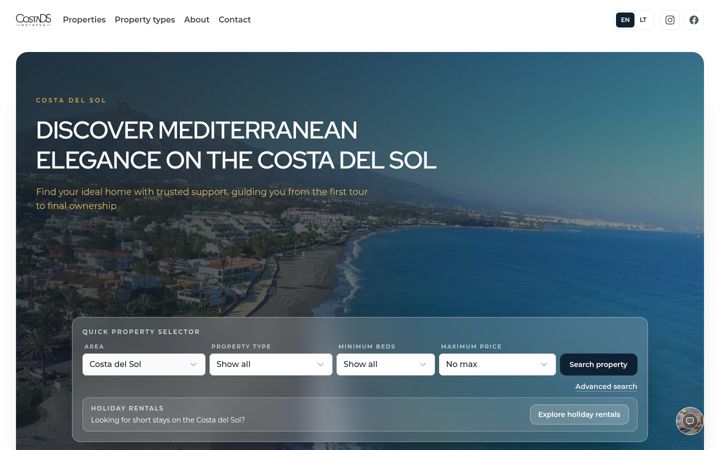 Screenshot of costadsestates.com