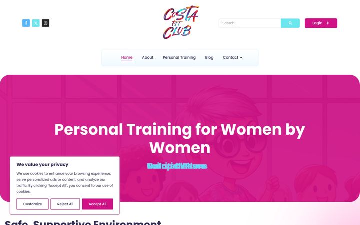 Screenshot of costafitclub.com