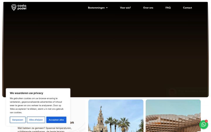 Screenshot of costapadel.nl