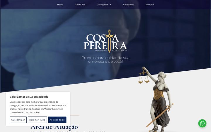 Screenshot of costapereira.adv.br