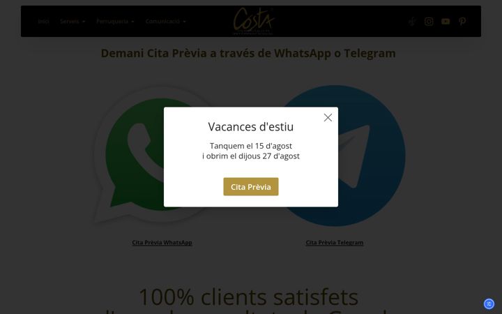 Screenshot of costaperruquer.com