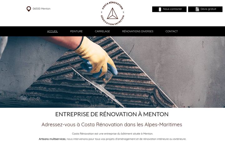Screenshot of costarenovation.fr