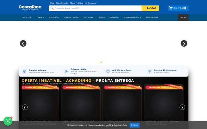 Screenshot of costaricacolchoes.com.br