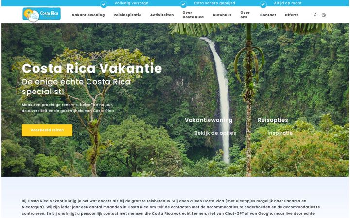 Captura de ecrã de costaricavakantie.nl