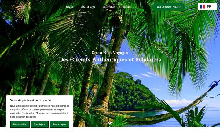 Screenshot of costaricavoyages.com