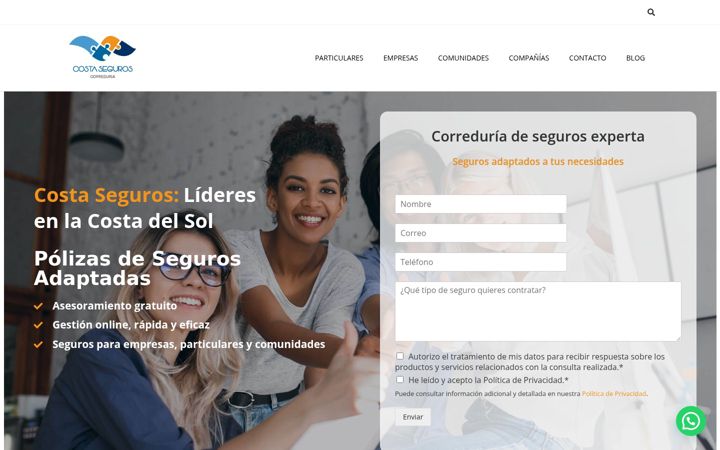 Ekrano kopija costaseguros.es