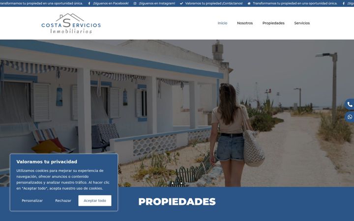 Screenshot of costaserviciosinmobiliarios.es