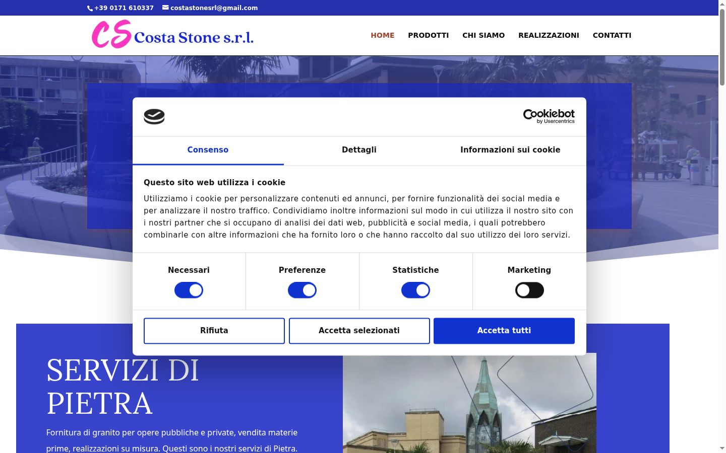 Screenshot van de toestemmingsbanner zoals getoond vóór enige interactie
