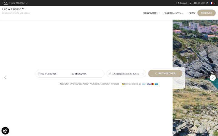 Screenshot of costavermella-les4casas.com