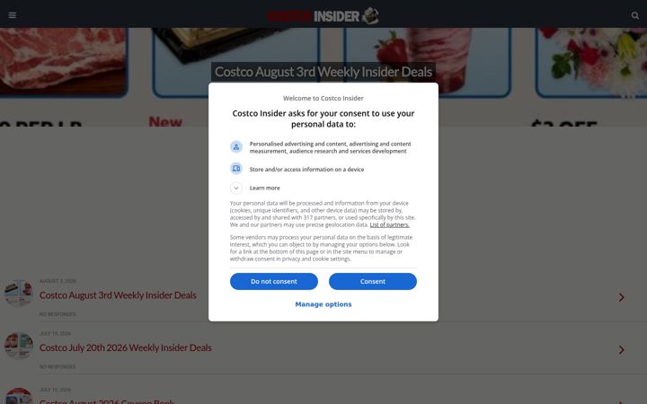 Screenshot of costcoinsider.com
