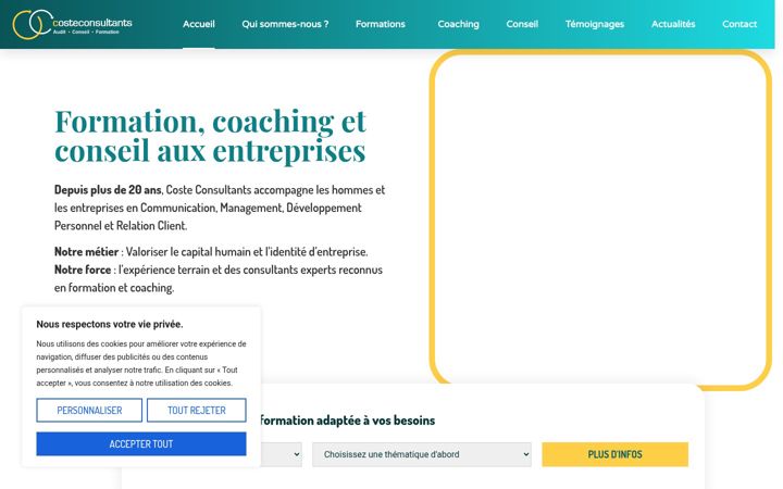 Captură de ecran a costeconsultants.fr