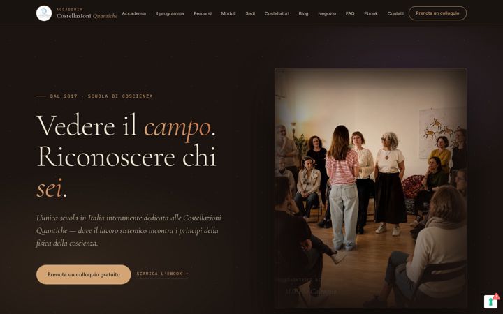 Screenshot of costellazioniquantiche.com