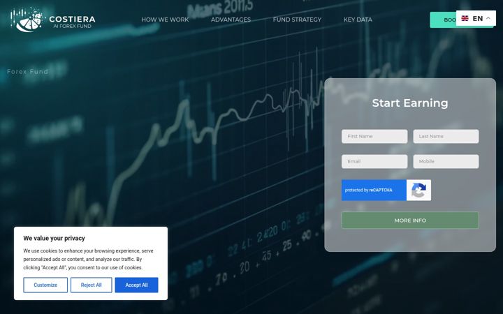 Screenshot of costieraforexfund.com