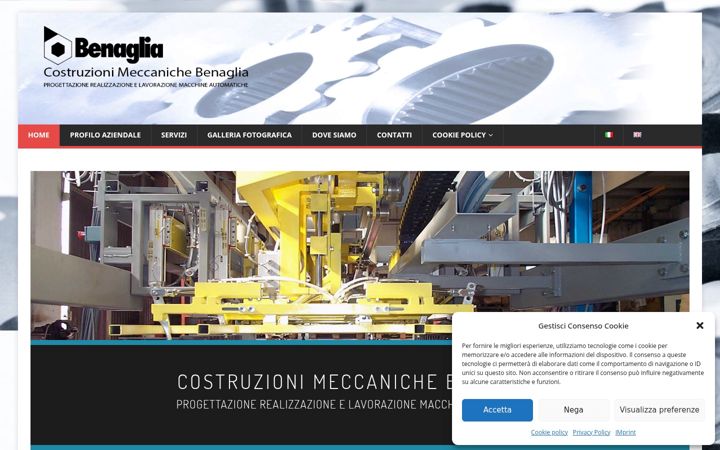 Screenshot of costruzionimeccanichebenaglia.com