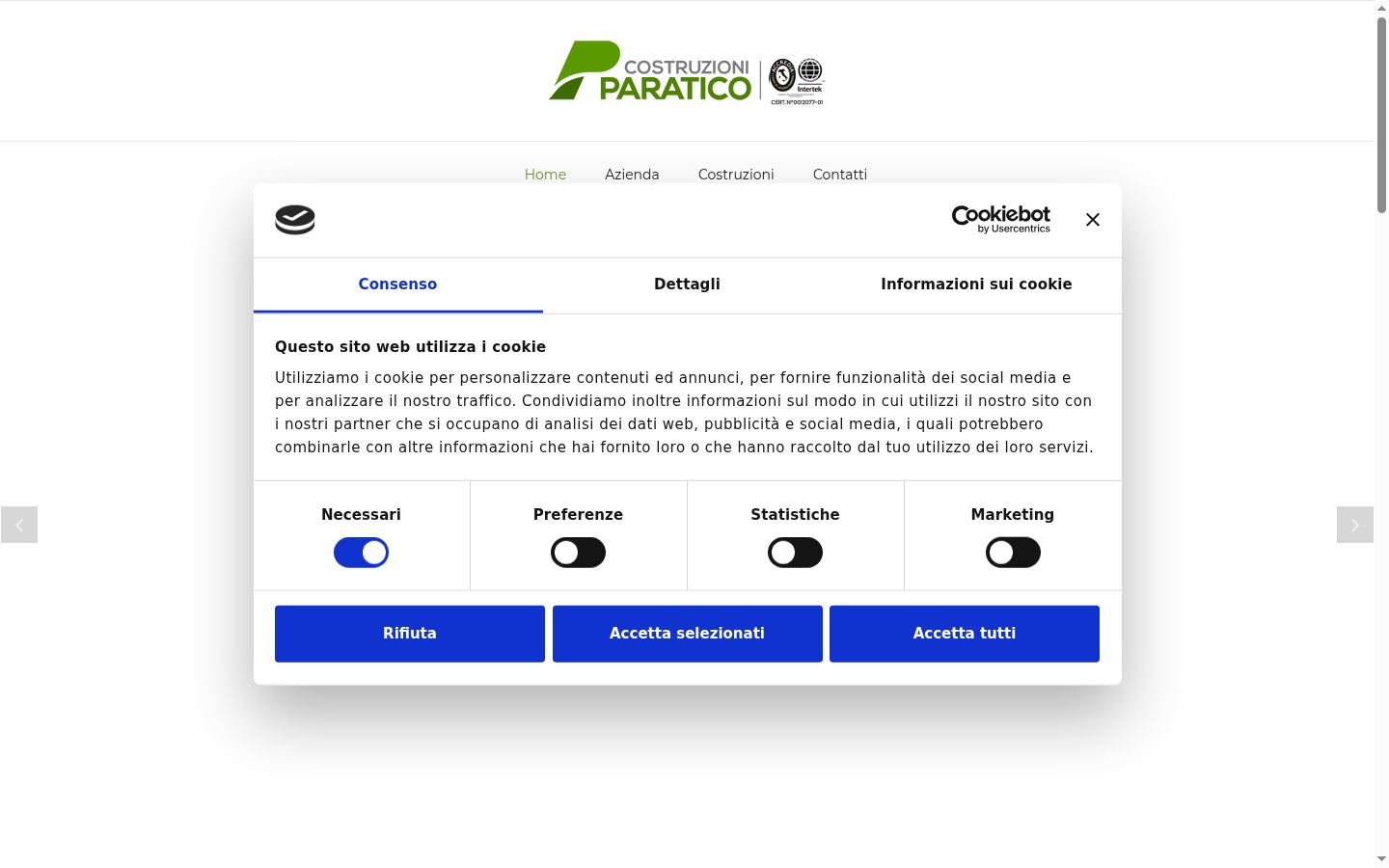 Captura de pantalla del banner de consentimiento mostrado antes de cualquier interacción