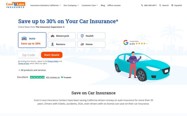 Screenshot of costulessdirect.com