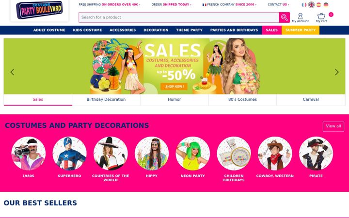 Screenshot of costume-party-boulevard.com