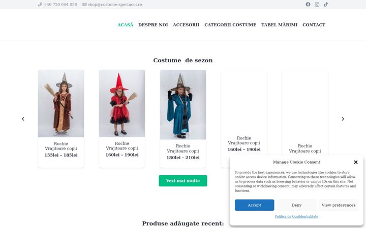 Screenshot of costume-spectacol.ro