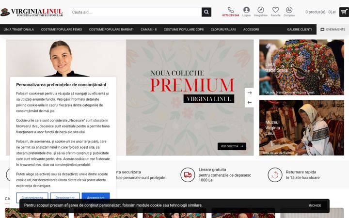 Screenshot of costumepopulare.ro
