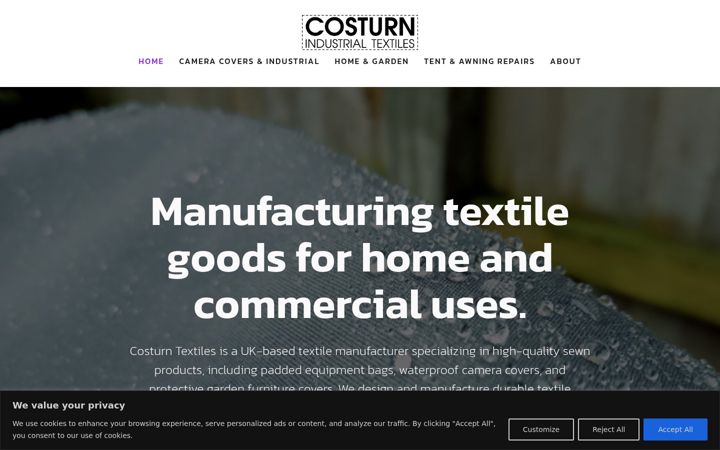 Screenshot of costurntextiles.co.uk