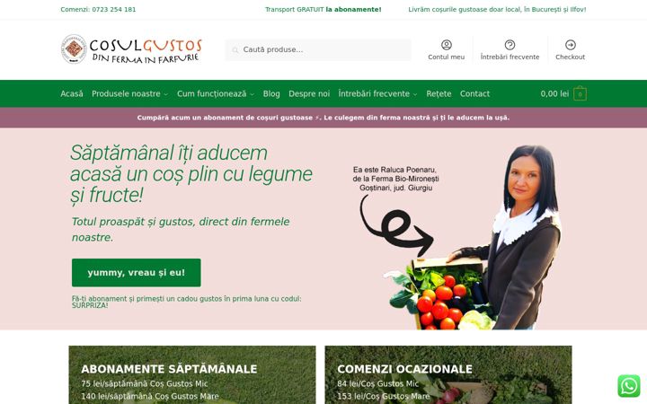 Screenshot of cosulgustos.ro