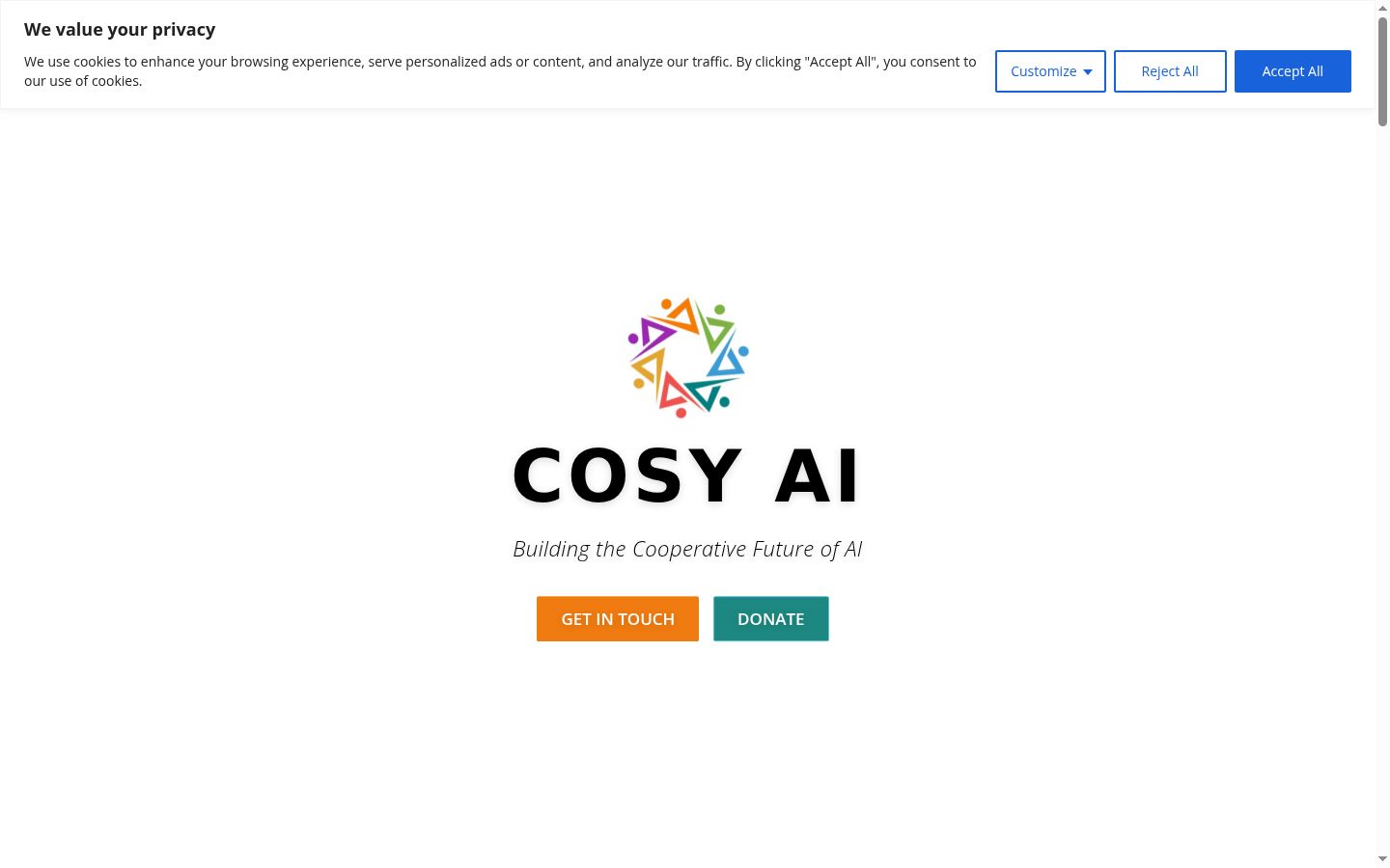 Screenshot of the consent banner shown before any interaction