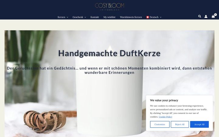 Screenshot of cosybloom.ch